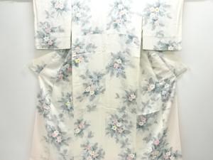 草花模様小紋着物